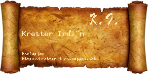 Kretter Irén névjegykártya